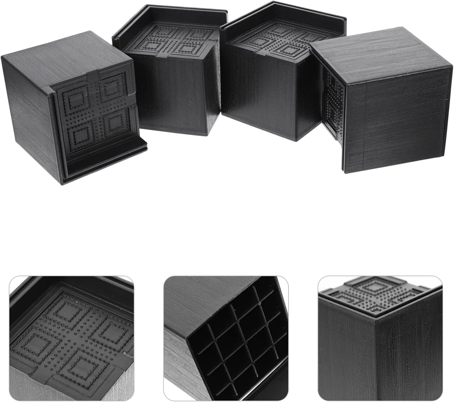 4pcs Furniture Risers Rubber Bed Risers Square Chair Table Risers Height - Image 4