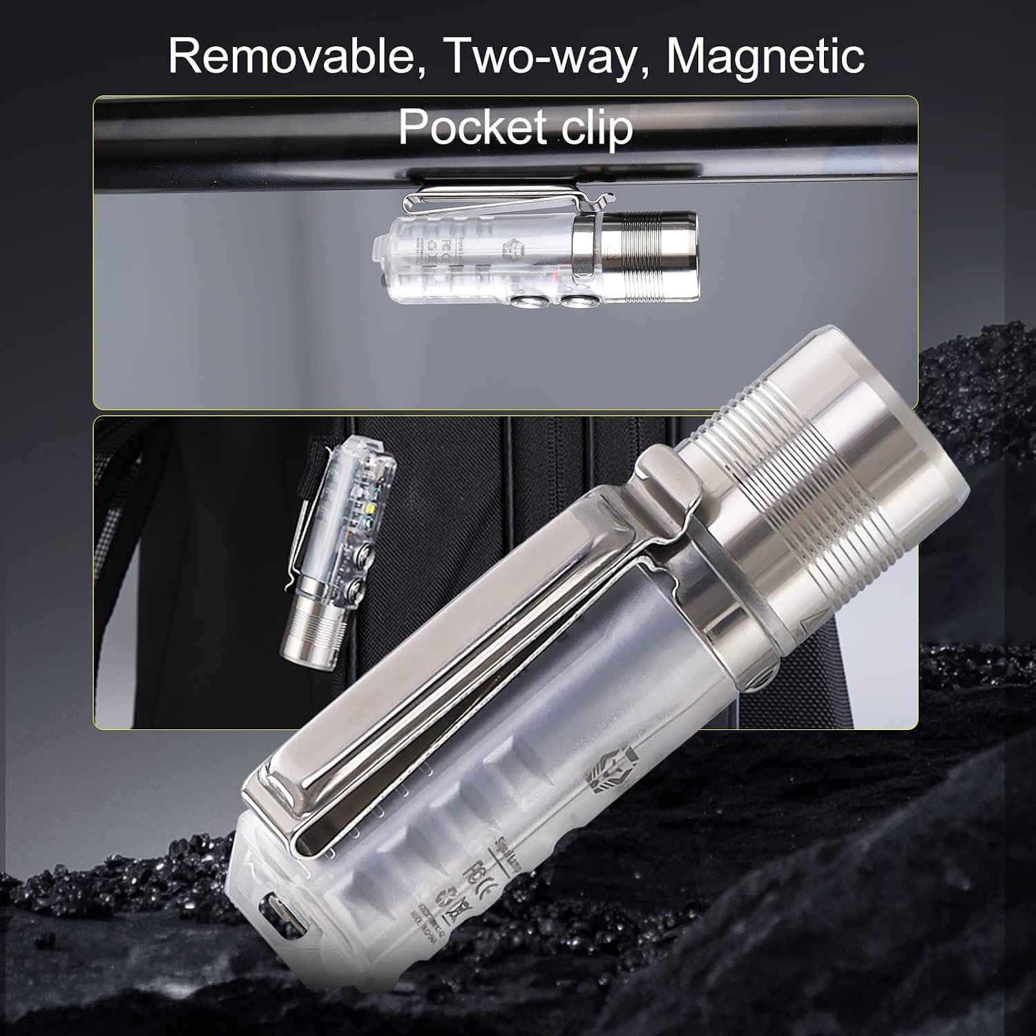 USB-C EDC Flashlight, 6500K Cool White Max 1000 Lumen, 850mAh Rechargeable - Image 5