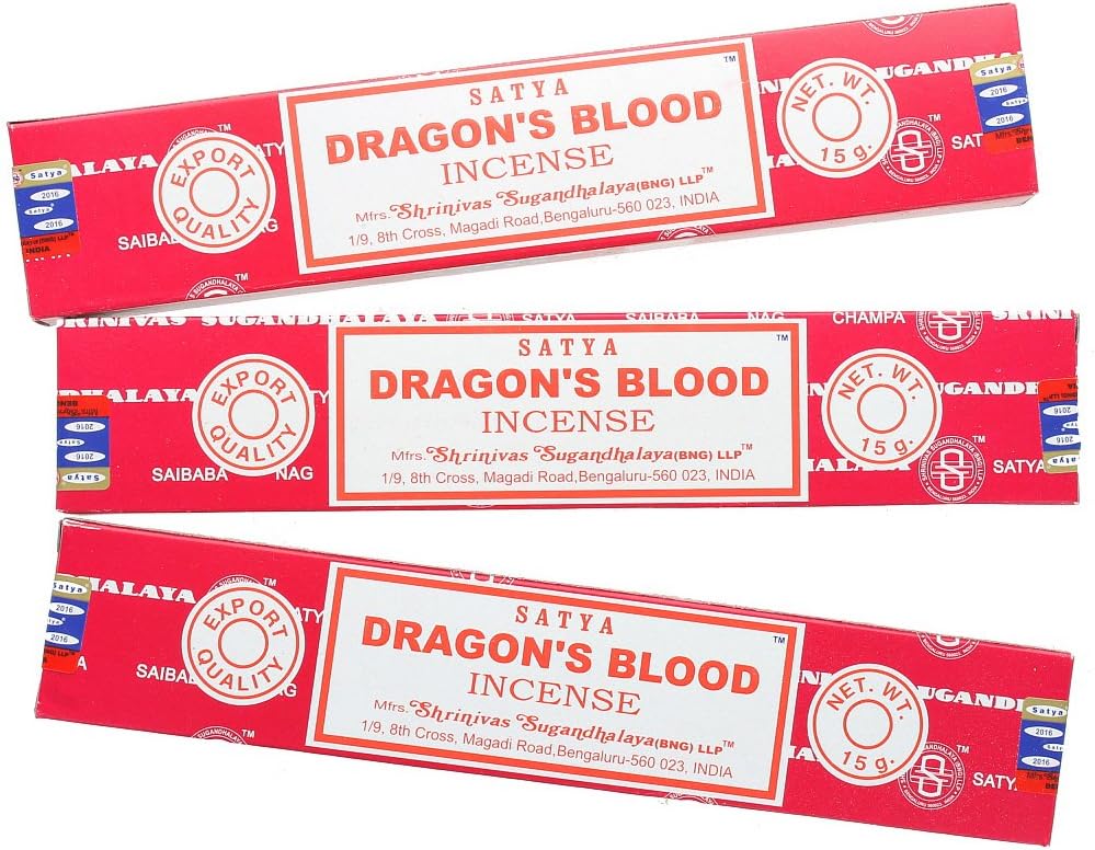 Satya Nag Champa Dragon's Blood Incense Sticks 3 Packs 3-PACKS