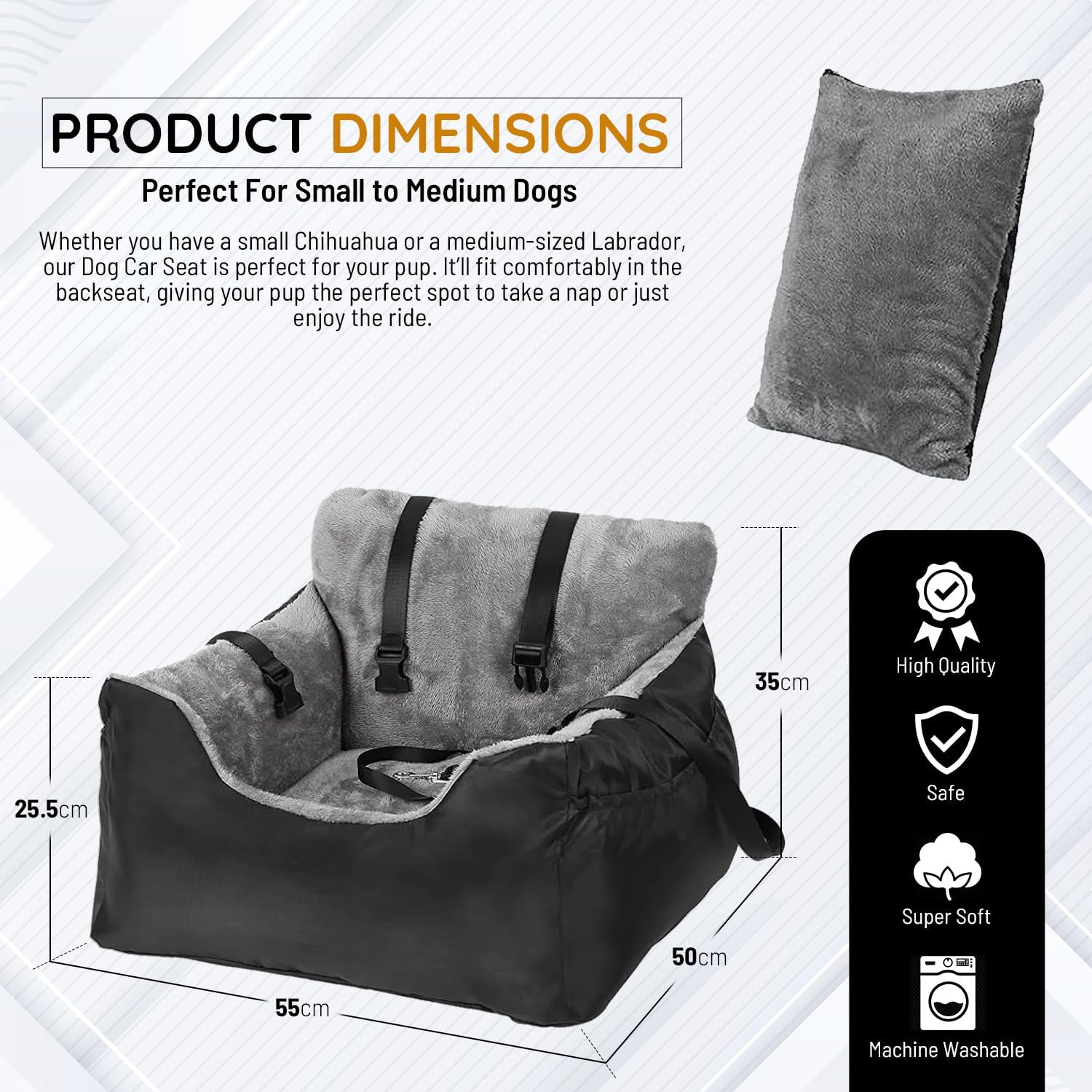 Pet Dog Booster Car Seat with Bed at Home for Small Dogs, Cats, Large Dogs - Image 6