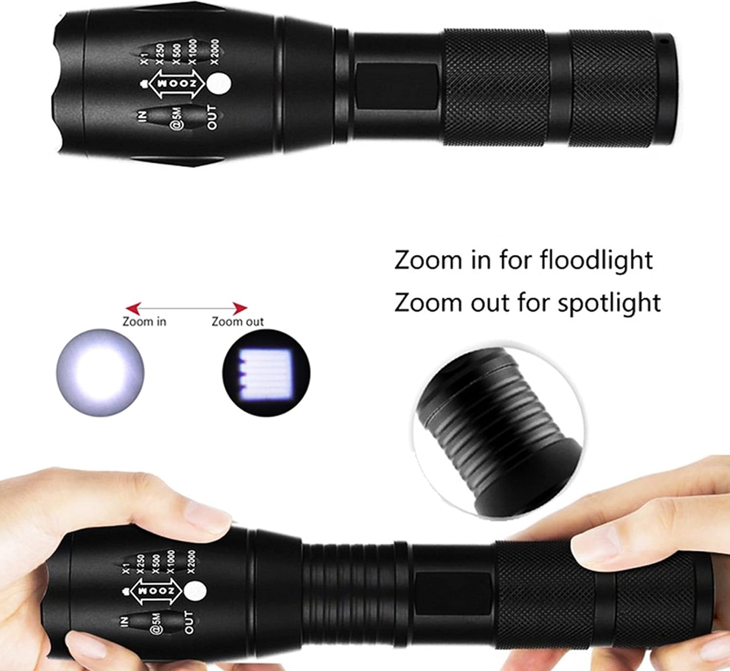 LED Torches High Lumens Flashlights Tactical Flashlight with Adjustable Focus - Image 4