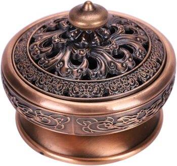 Alloy Censer Burner Incense Lotus Buddha Incense Burner Holder - Charcoal