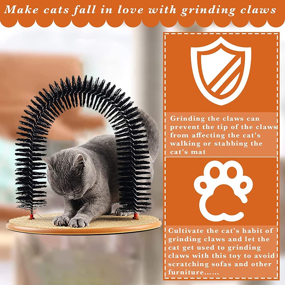 Self Grooming Cat Arch, Cat Scratcher Toys, Cat Brush for Grooming with Cat - Image 2