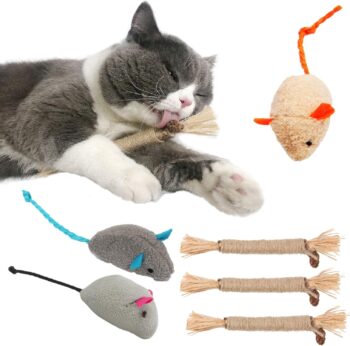 6 PCS Natural Silver Vine Sticks Cat Toys,Cat Snacks Sticks,Catnip Cat Chew Toys
