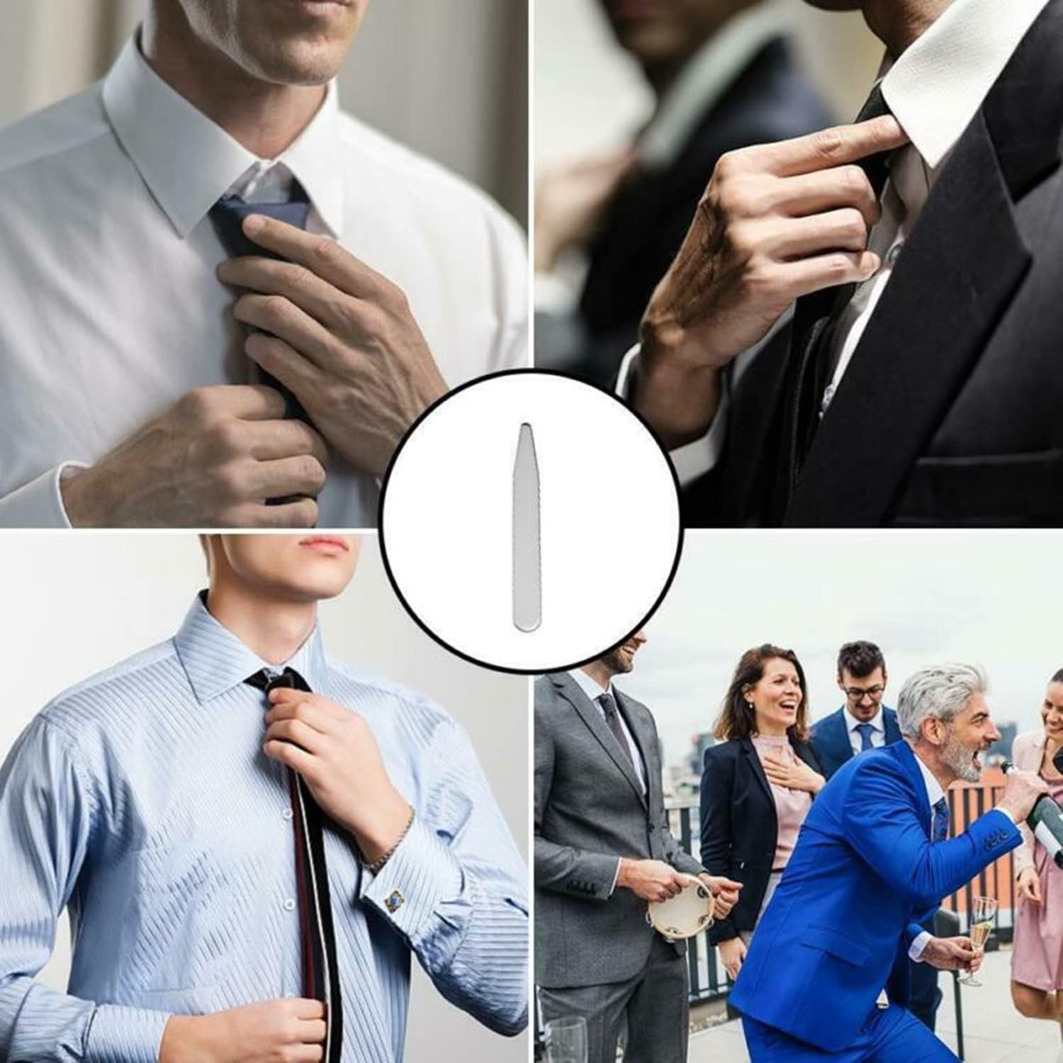 40pcs 4 Sizes Stainless Steel Collar Stays Support Dress Shirt Collar - Image 5