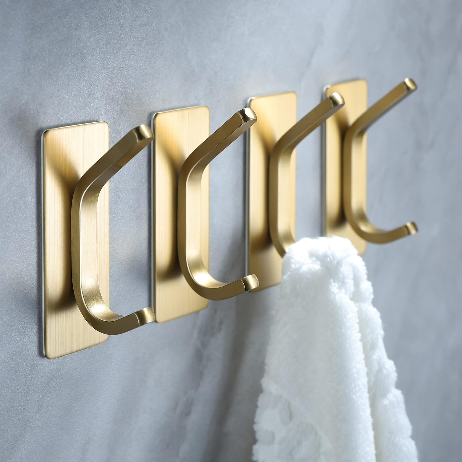 Towel Hooks/Adhesive Hooks - Brushed Gold Wall for Hanging Coat, Hat,Towel Robe - Image 2