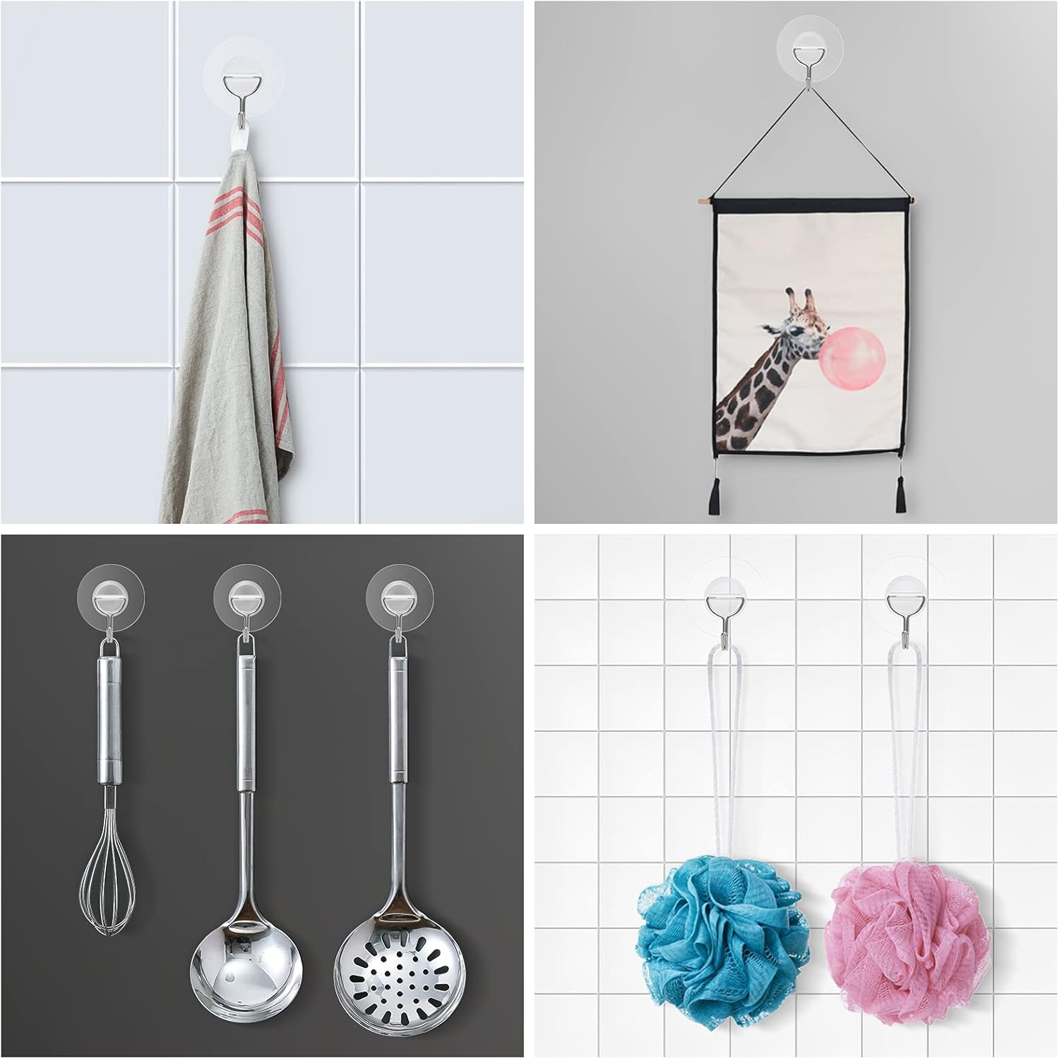 Small Plastic Hooks Self Adhesive,Clear Sticky Hooks for Hanging Extra - Image 3