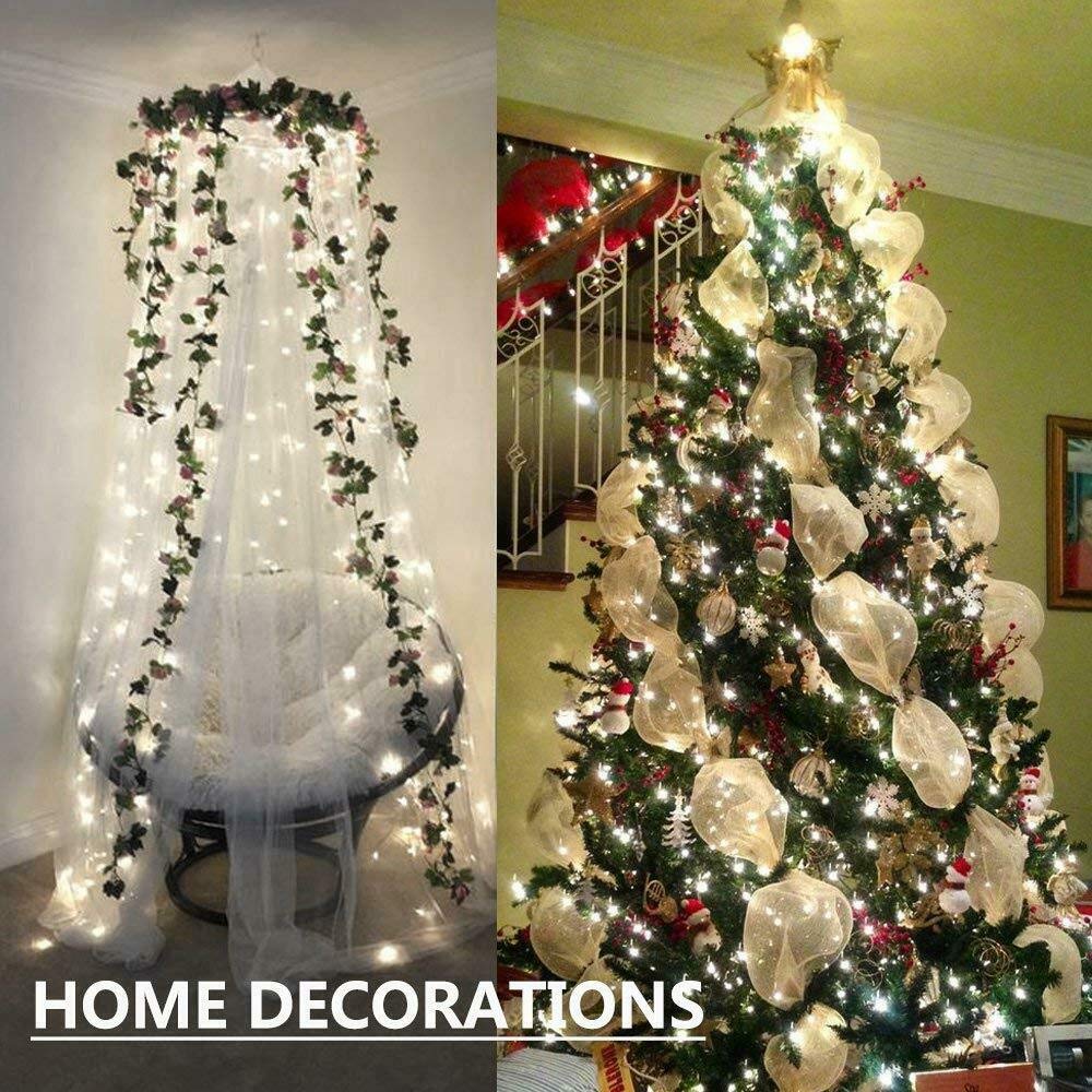 Outdoor LED Solar Lights String Waterfall Fairy Icicle Lights Party Garden - Image 6