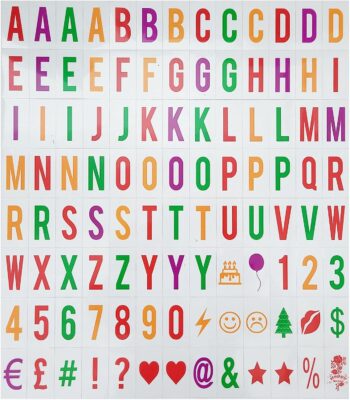 Extra Letters Number Symbols 104Pcs Colorful Compatible A4 Cinematic Message