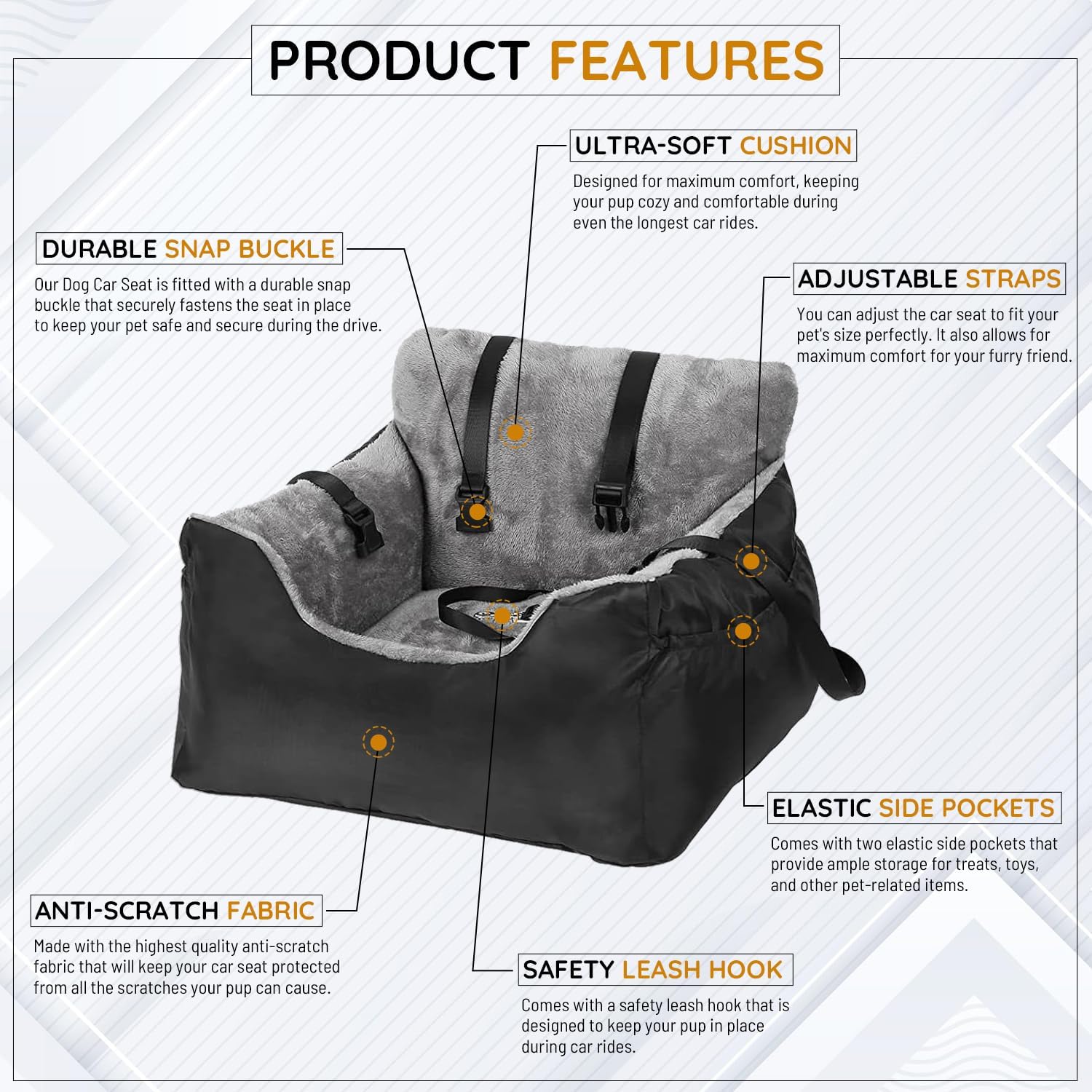 Pet Dog Booster Car Seat with Bed at Home for Small Dogs, Cats, Large Dogs - Image 2