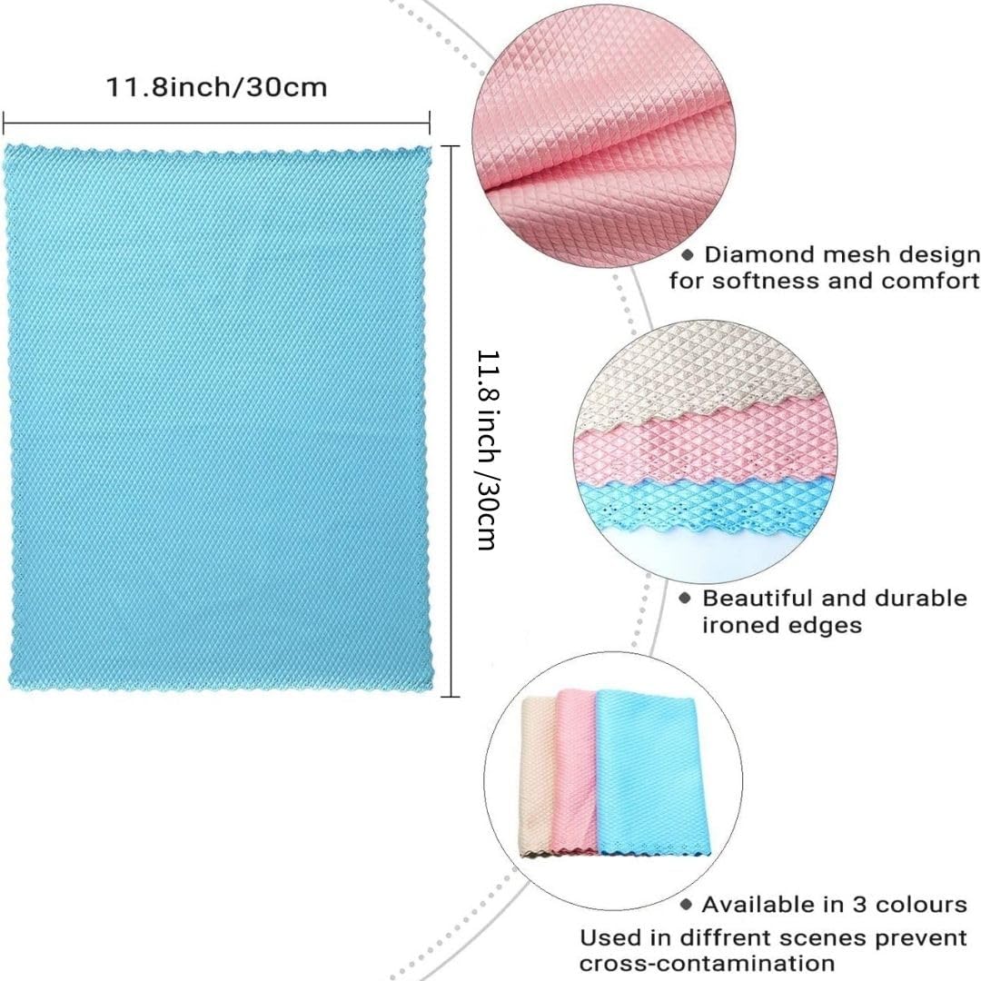 Microfiber Cleaning Cloth,Lint-Free Cleaning Cloth,Window Cleaning - 6pcs - Image 7