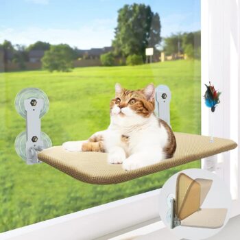 Cat Window Perch Cat Hammock,Foldable Cat Window Hammock with 4 Strong Suction