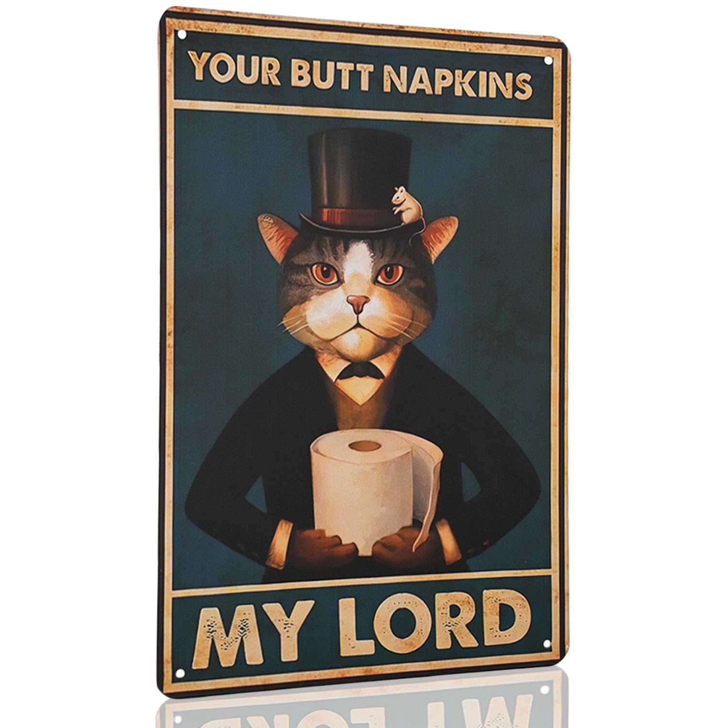 Funny Black Cat Posters, Vintage Wall Art Home Decor, Bathroom Metal Tin Sign