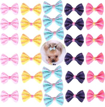 Pet Dog Hair Bows Clips, Pet Small Dog Grooming Bows with Metal Clips for Dog