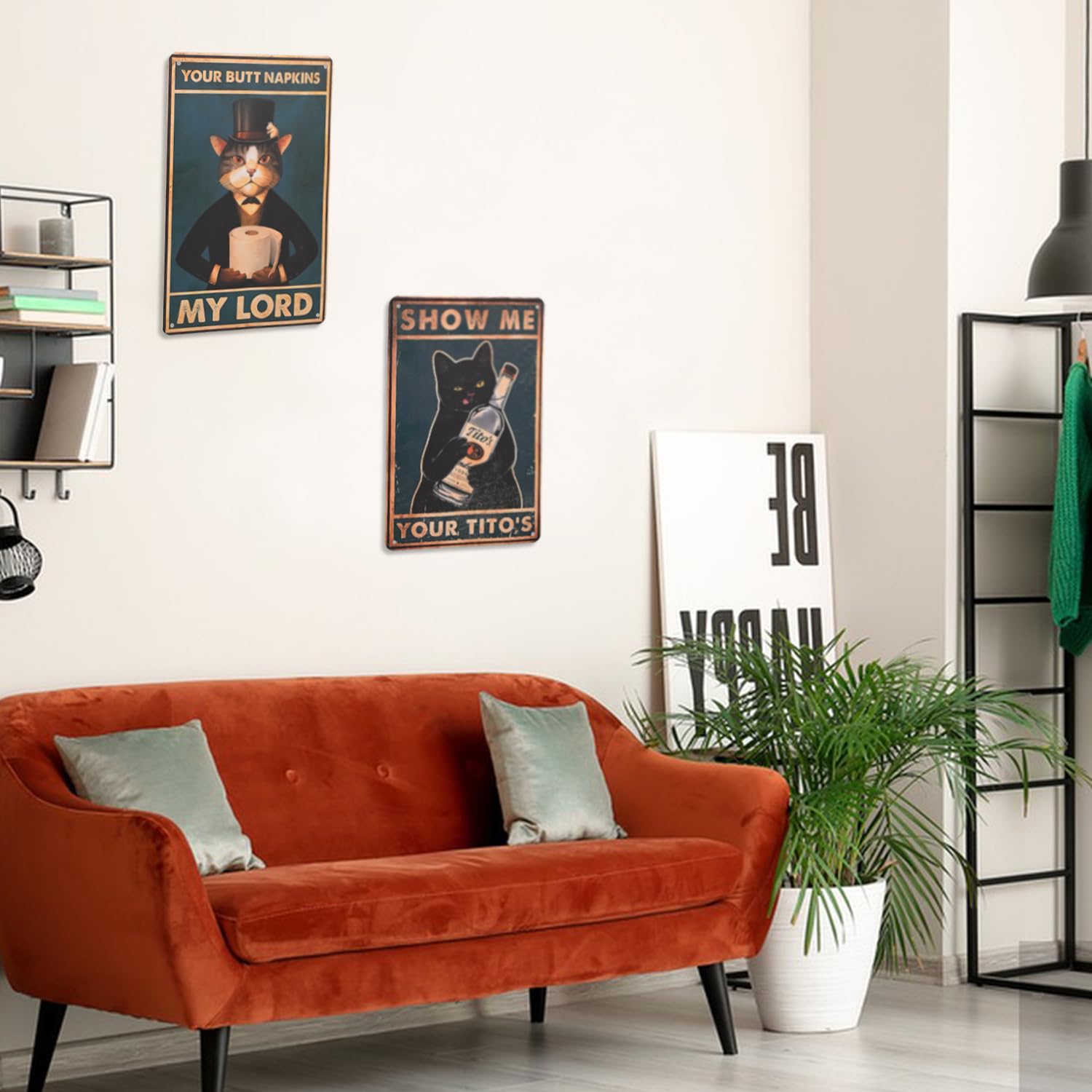 Funny Black Cat Posters, Vintage Wall Art Home Decor, Bathroom Metal Tin Sign - Image 5