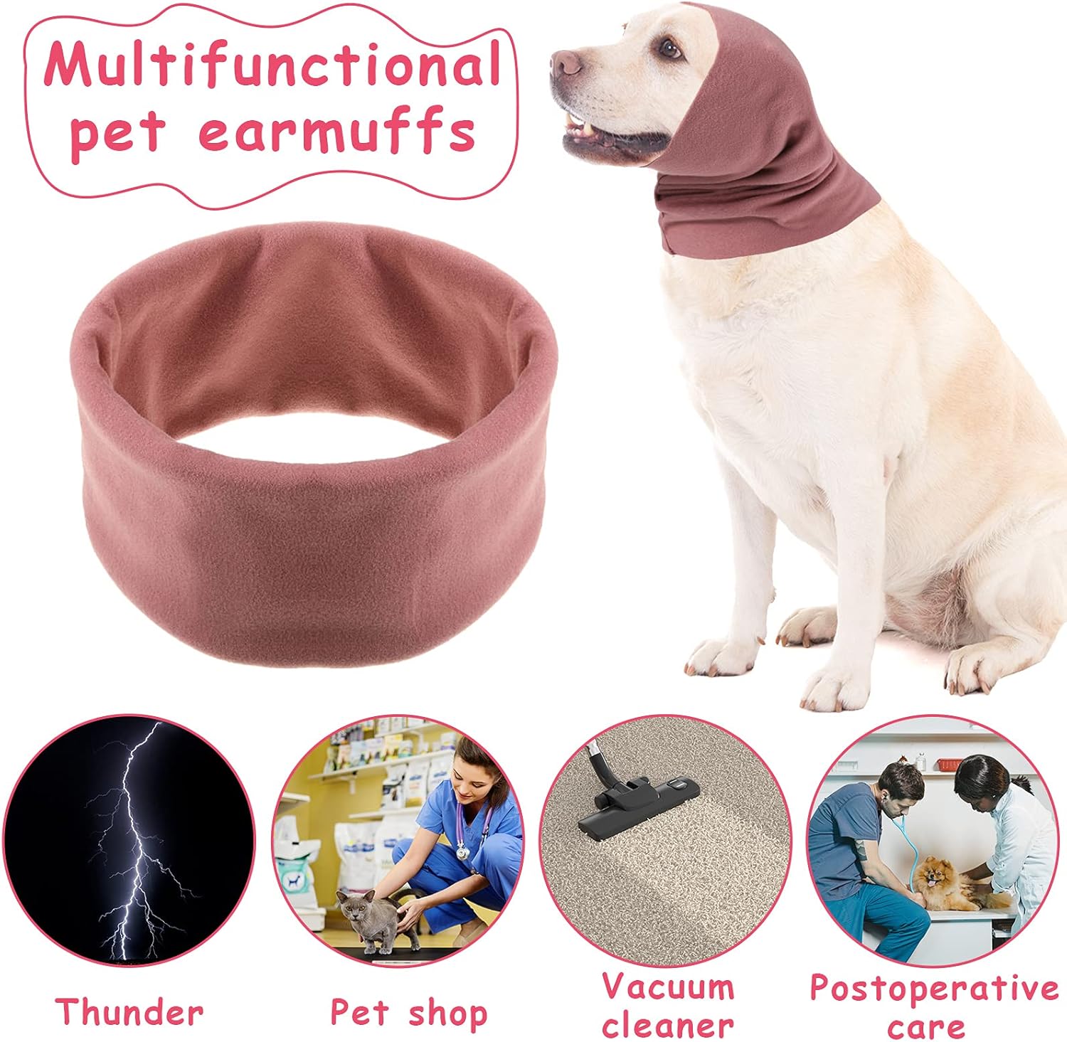 3 Pcs Dog Ear Muffs Noise Protection Covers Hearing Wrap Earmuff Winter - Image 4