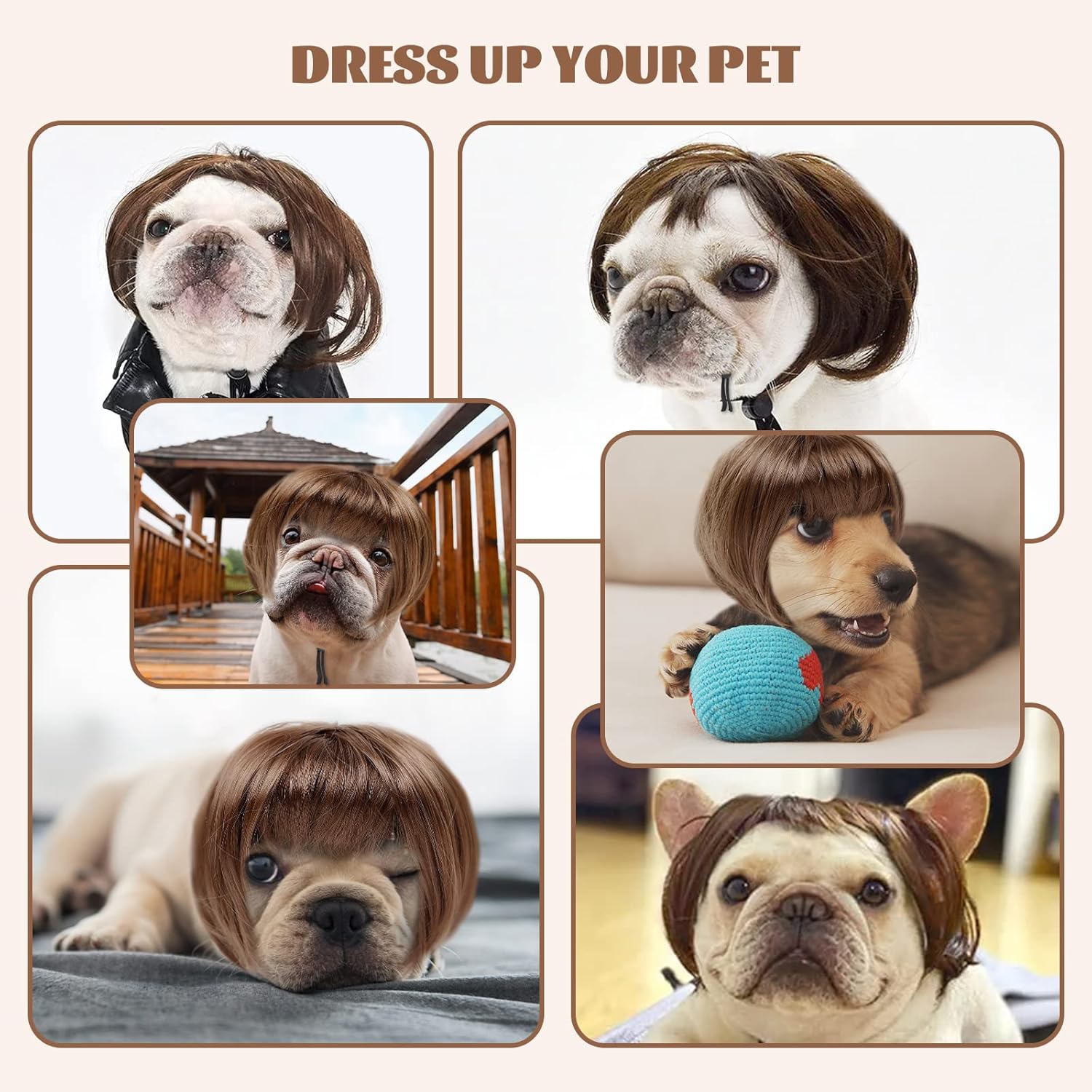 Dog Costume Cat Apparel Dog Toys Curly Braids Headgear Wigs Styling - Image 6