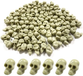 Mini Halloween Skulls, 100 Pcs Horror Plastic Skull Head Decorations