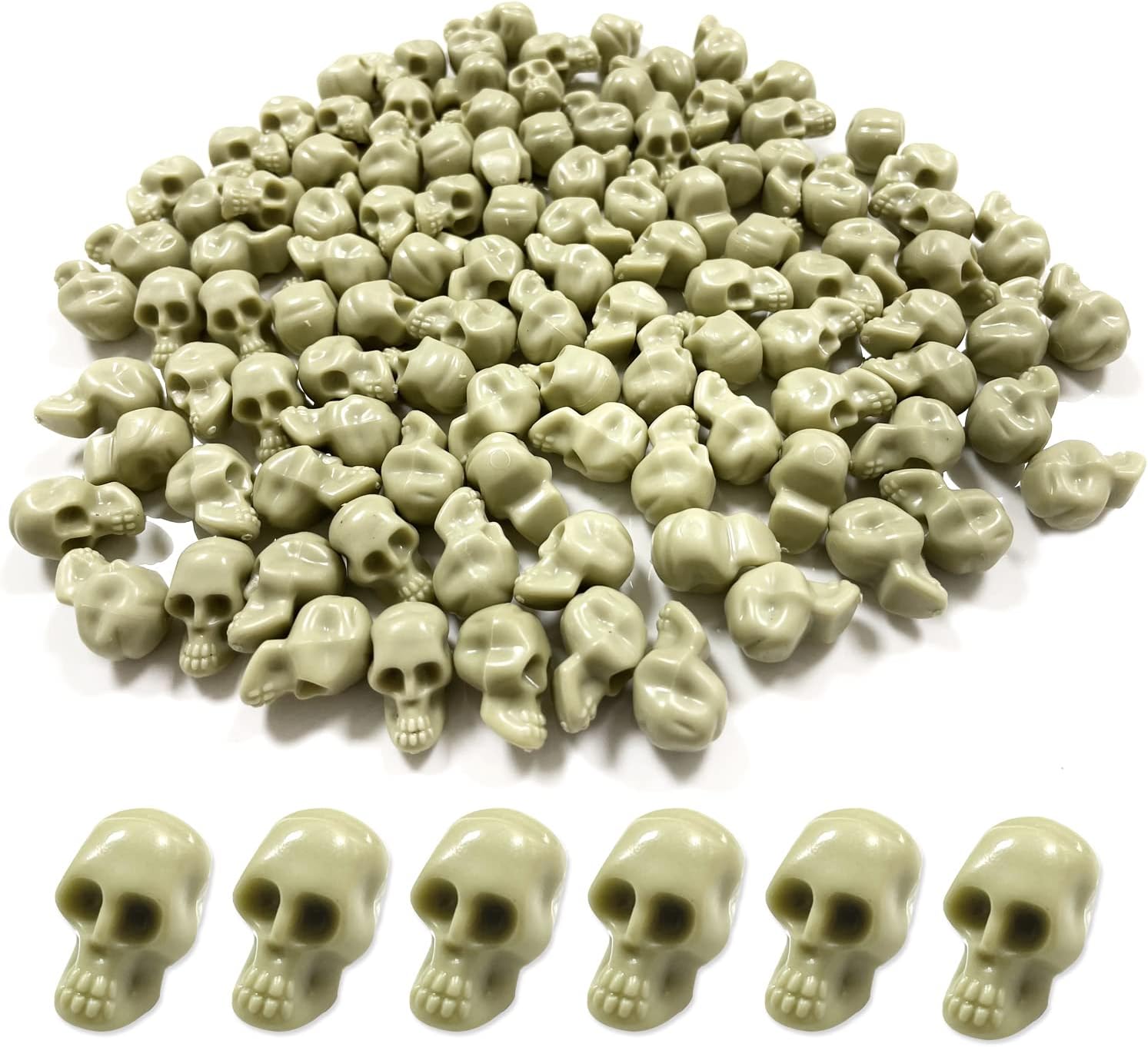 Mini Halloween Skulls, 100 Pcs Horror Plastic Skull Head Decorations