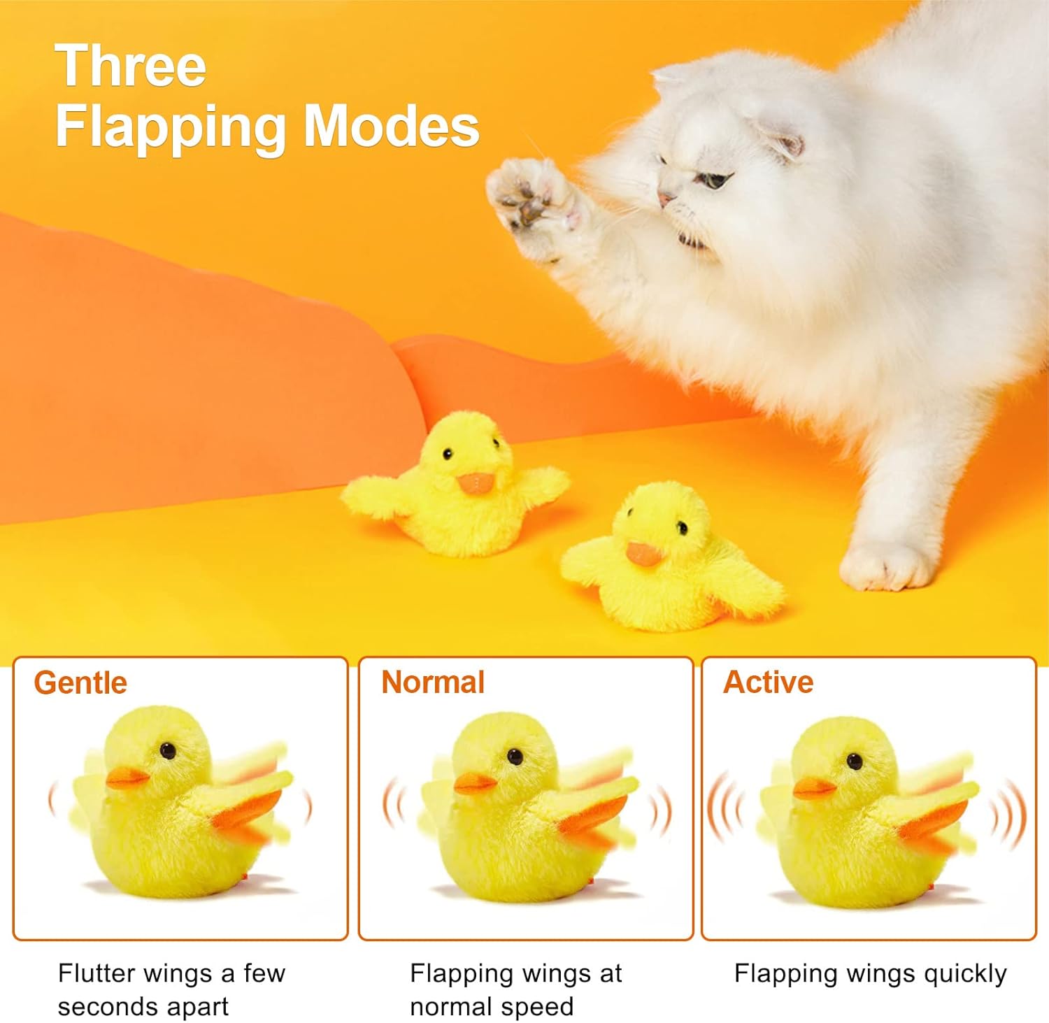 Interactive Cat Toys Duck-Catnip Chew Toy,USB Rechargeable Plush Duck - Image 2