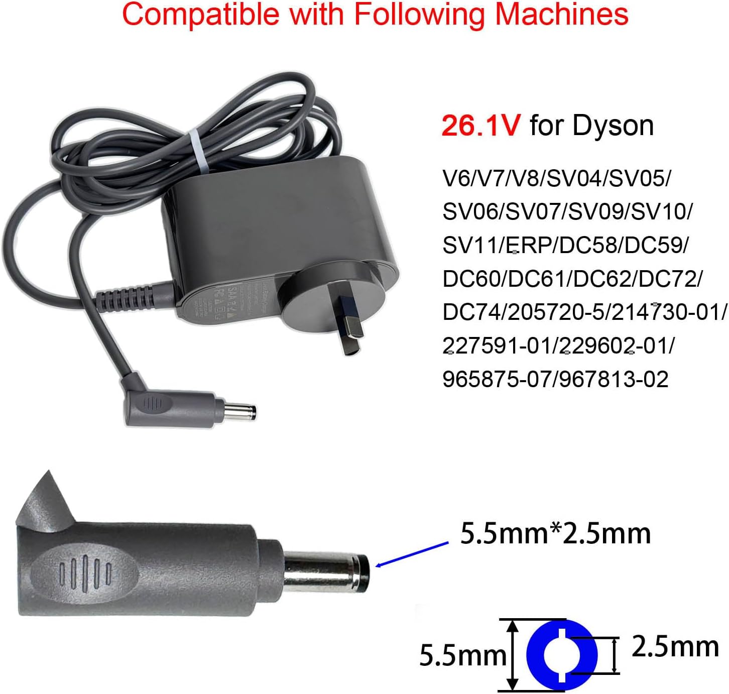 26.1V 0.78A Battery Charger for Dyson V8 V7 V6 DC58 DC59 DC61 DC62 DC74 SV03 - Image 3