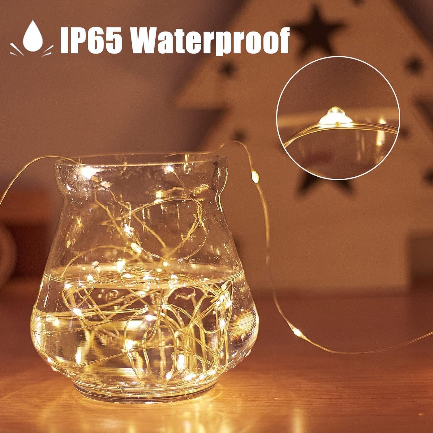 Fairy Lights for Bedroom, 2 Pack Total 66ft 200 LED Indoor String Lights USB - Image 3
