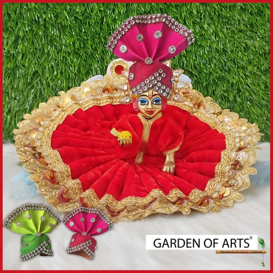 Handmade Laddu Gopal Mukut Beautiful Colorful Flower Pagdi of Ladoo Gopal Ji - Image 2