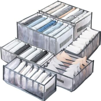 6 Pack Wardrobe Clothes Organiser for Jeans,organiser for folded clothes