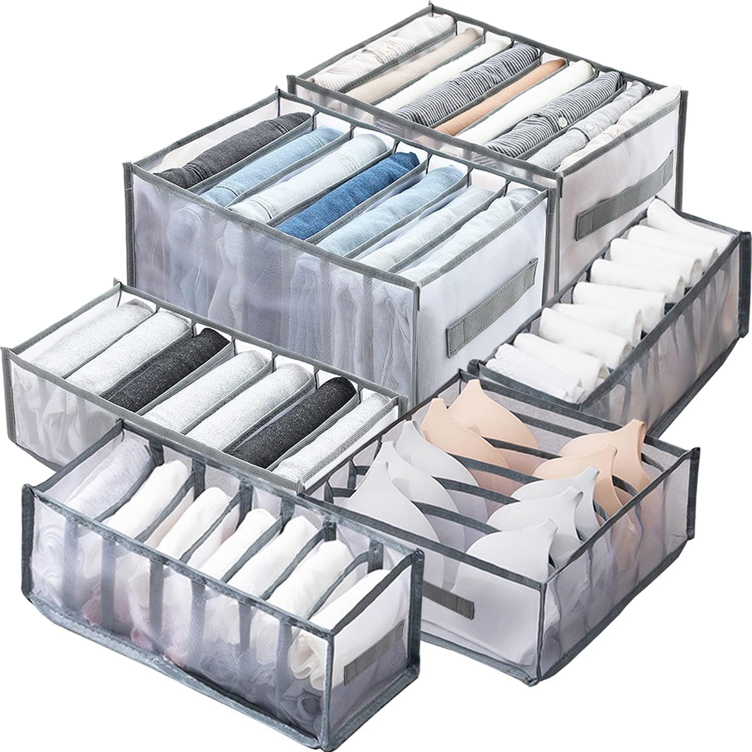 6 Pack Wardrobe Clothes Organiser for Jeans,organiser for folded clothes
