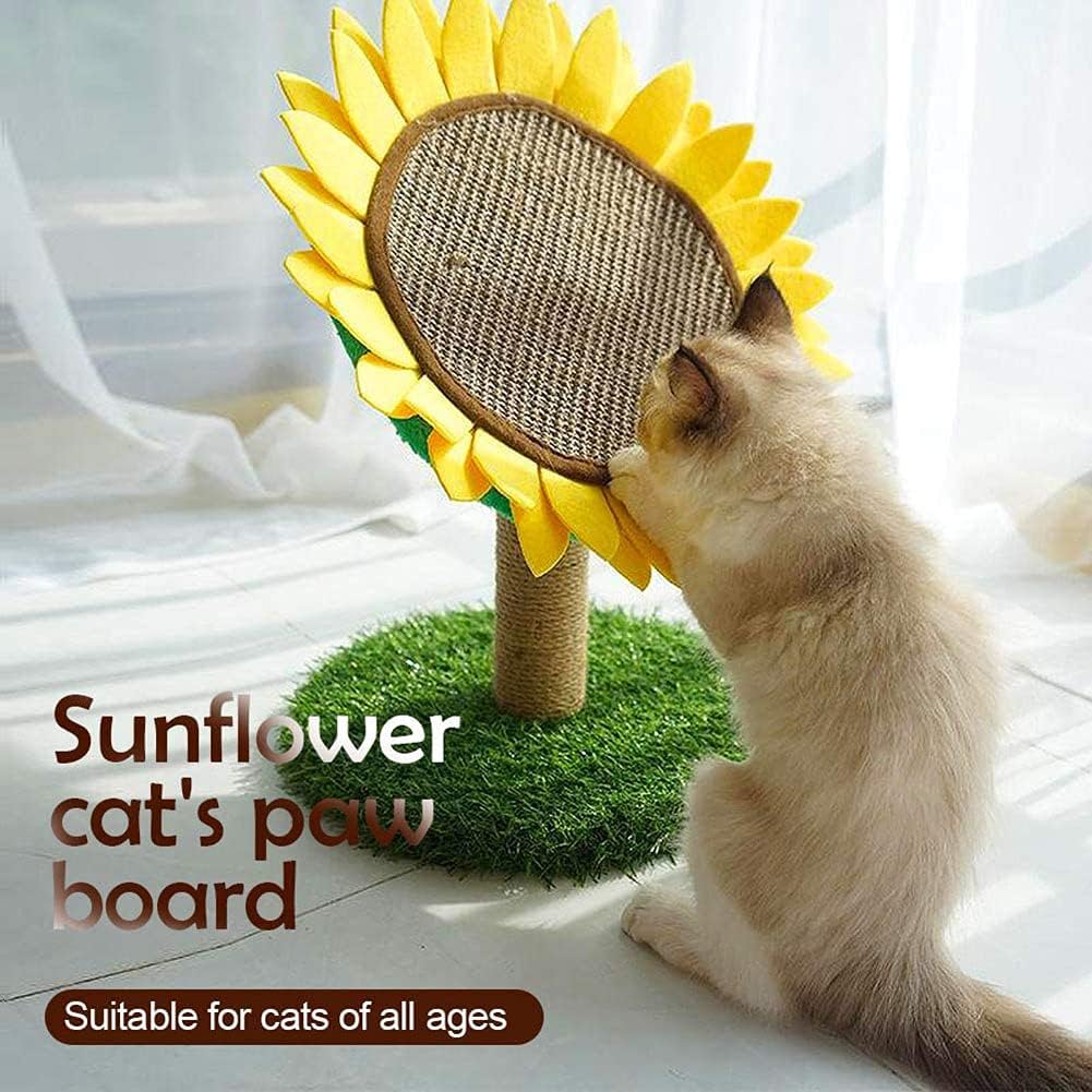 Cat Scratching Post, Sunflower Claw Scratching Post for Kitty, Natural Sisal - Image 2