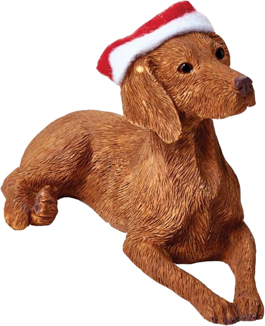Vizsla with Santa Hat Christmas Ornament