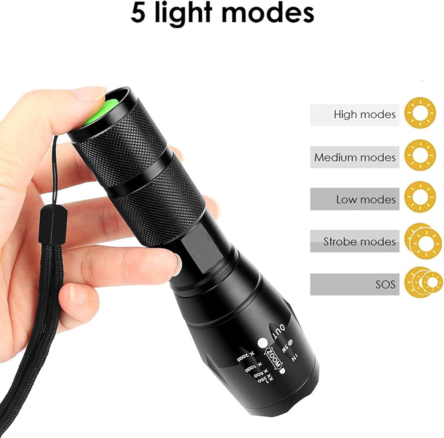 LED Torches High Lumens Flashlights Tactical Flashlight with Adjustable Focus - Image 5