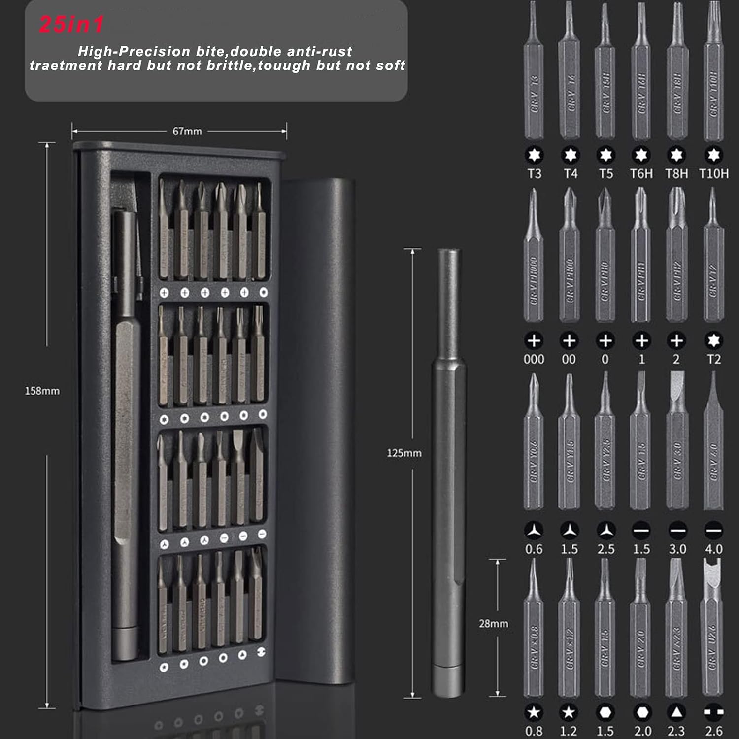 25 in 1 Premium Precision Screwdriver Set, Sturdy Small Screwdriver Set - Image 2