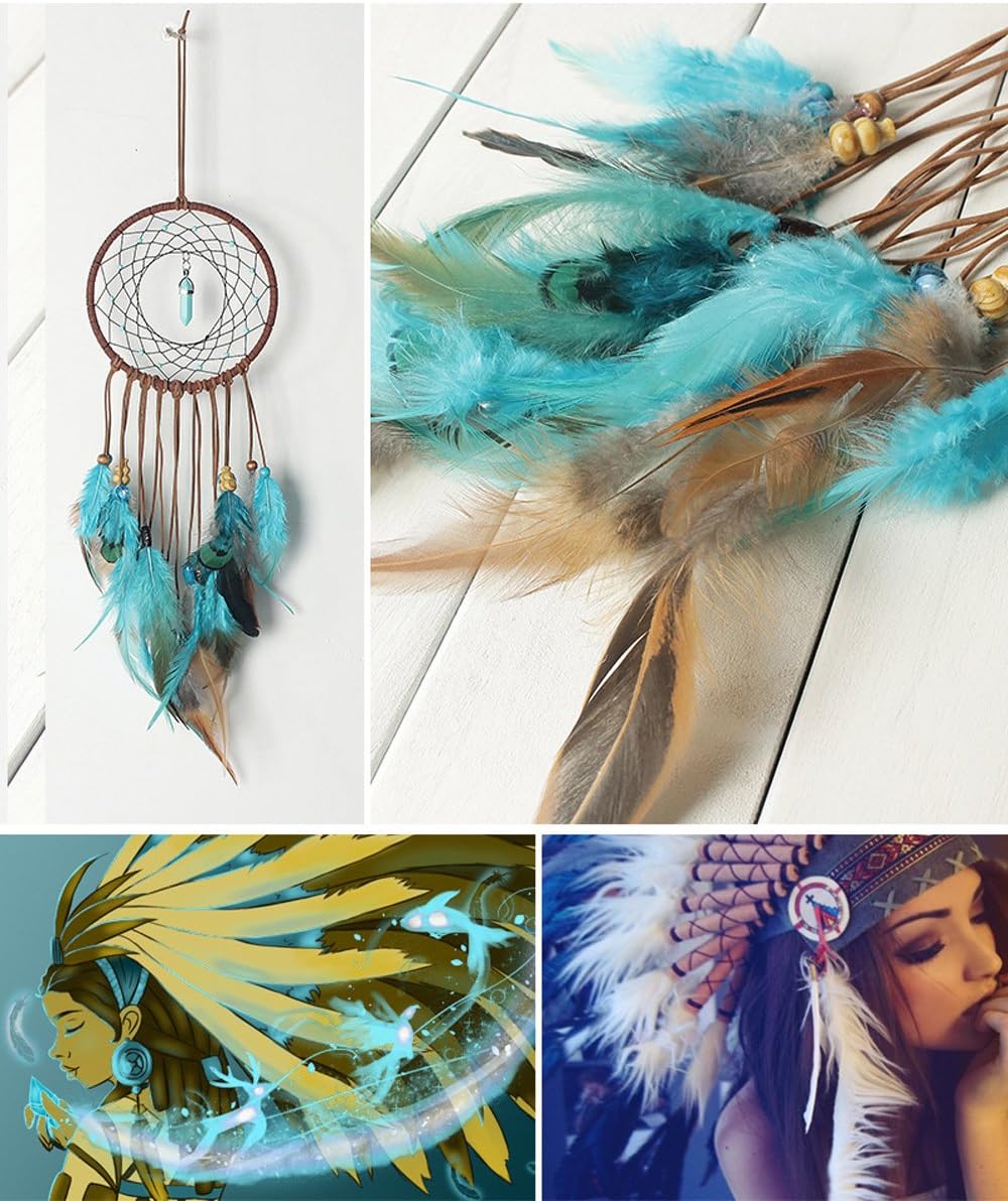 Dream Catcher for Girls Kids Blue Black Brown Feather Handmade Dream Catchers - Image 7