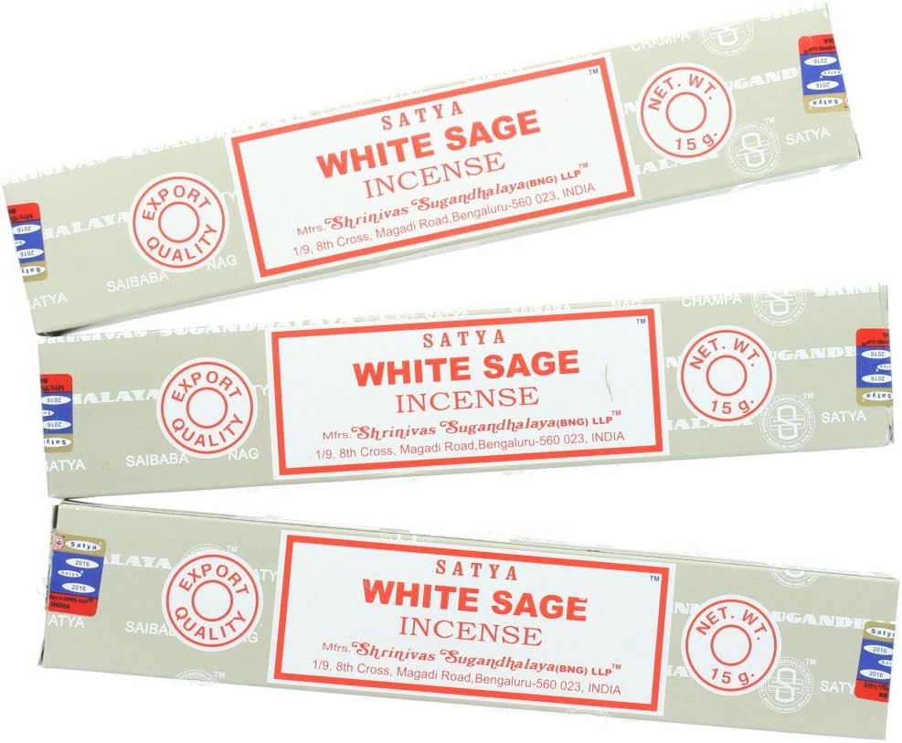 Satya Nag Champa White Sage Incense Sticks - 3 Packs 3 Pack - White Sage