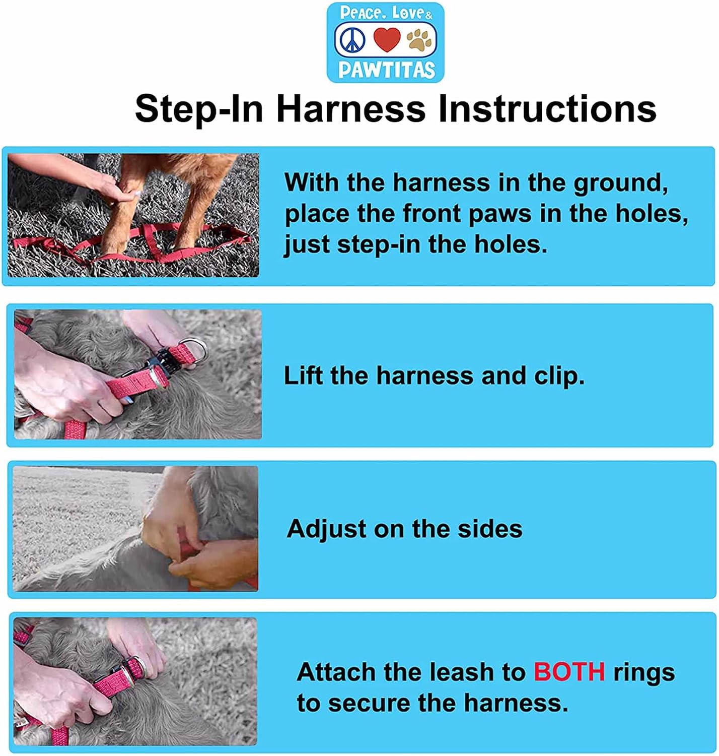 Solid Color Step in Dog Harness Or Vest Harness Dog Training Walking - Image 8