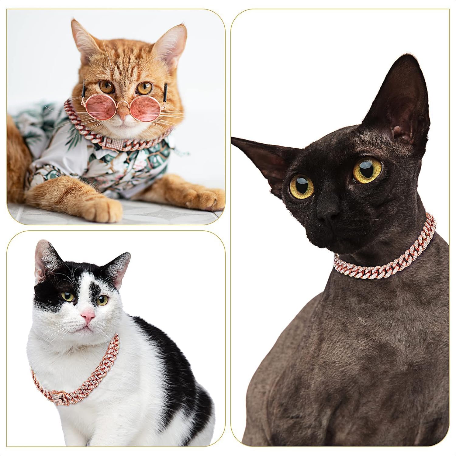Dog Chain Collar, Diamond Cuban Collar Walking Metal Chain Collar - Image 7
