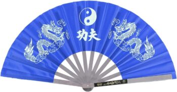 Tai Chi Fan, Stainless Steel Kung Fu Fan Large Folding Hand Fan Nylon Cloth
