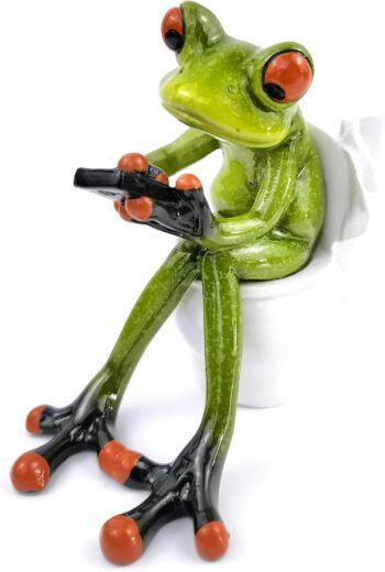 Frog Figurines Decor Funny Creative Craft Resin Frog Sculpture Statue for Home