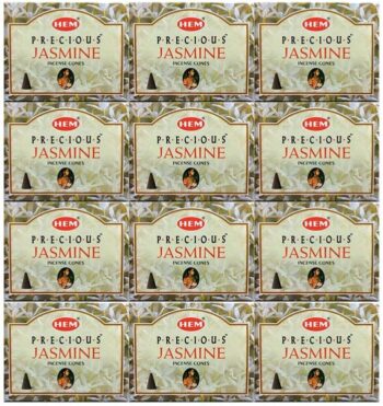 Precious Jasmine - Case of 12 Boxes, 10 Cones Each - Incense From India