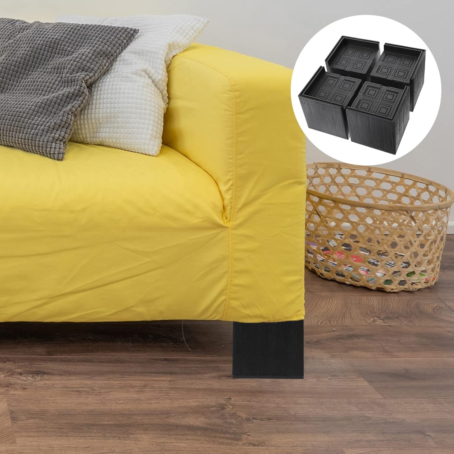 4pcs Furniture Risers Rubber Bed Risers Square Chair Table Risers Height - Image 9