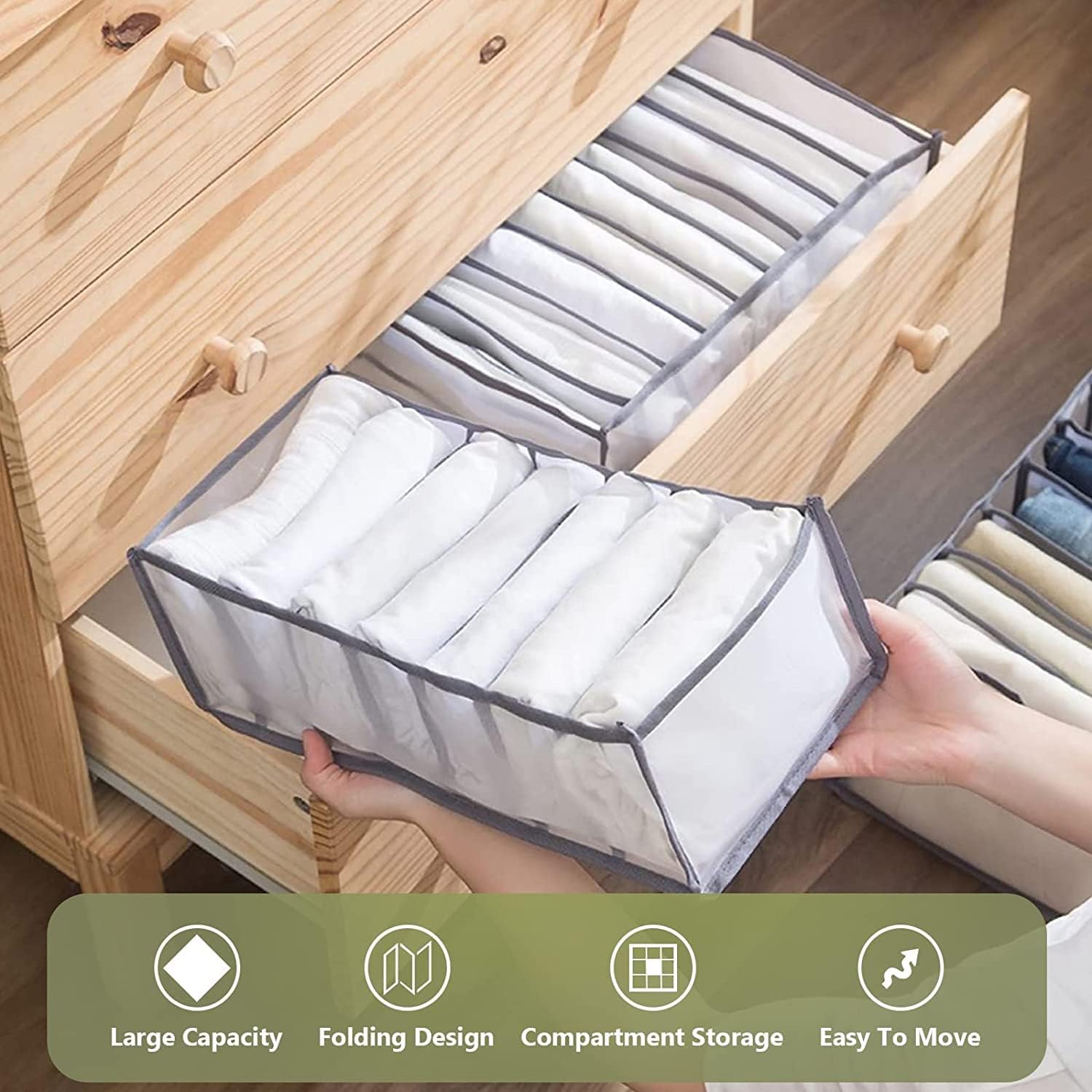 6 Pack Wardrobe Clothes Organiser for Jeans,organiser for folded clothes - Image 6
