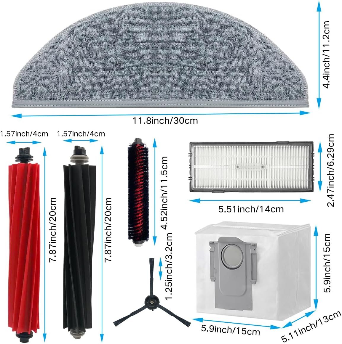 Accessories Kit for Xiaomi Roborock S8 Pro Ultra /S8 Docking,2 Roller Brush - Image 2