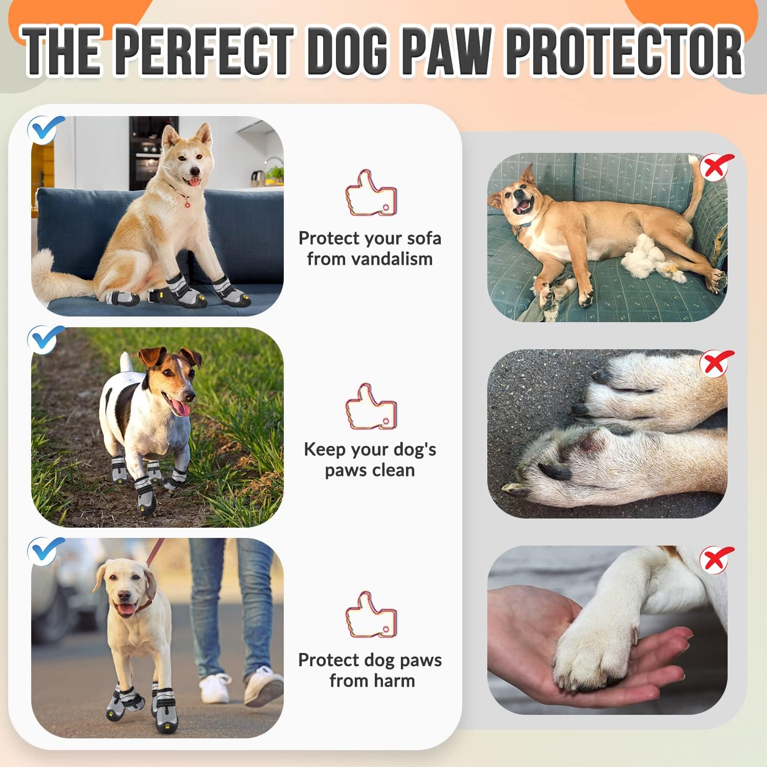 Dog Boots, 2 PCS Outdoor Non-Slip Breathable Waterproof Rubber Soles Paw - Image 6