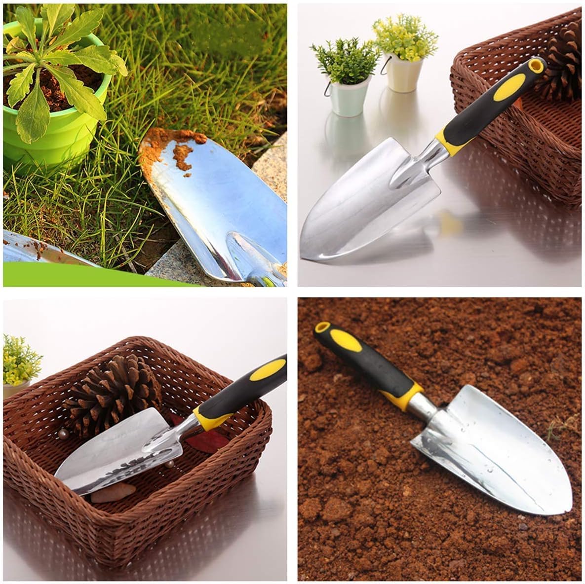 Garden Shovel Trowel, Hand Shovel Soft Rubberized Non-Slip Handle - Image 3