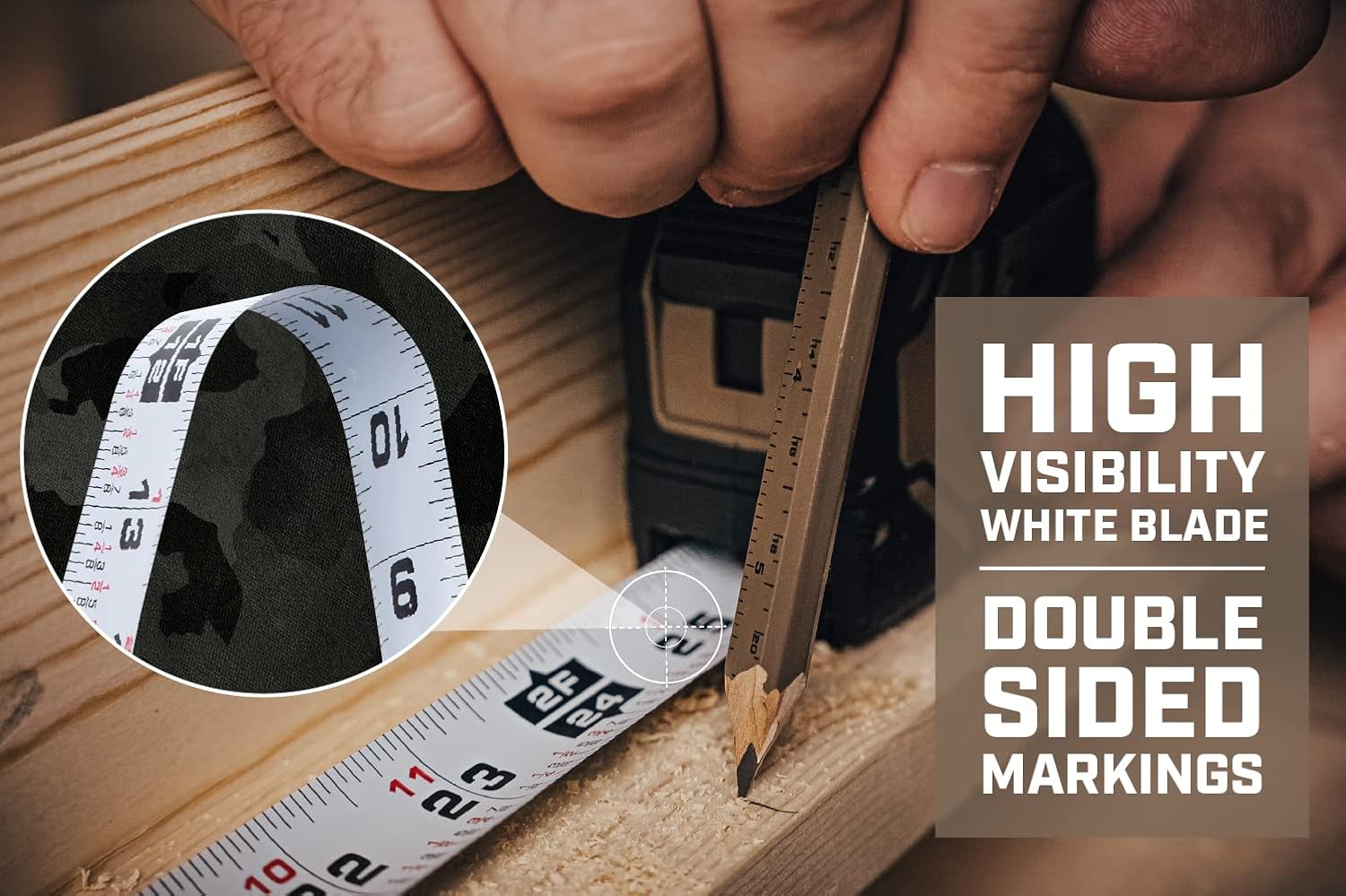 Tools 16-Foot Tape Measure 1 1/4" Double-Sided Blade Military-Grade Composite - Image 4