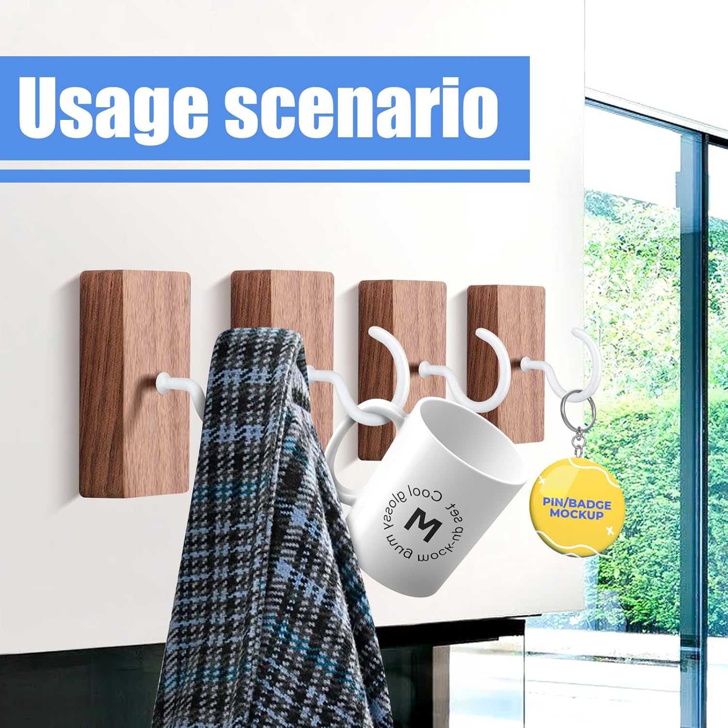 20 Pcs White Ceiling Hooks, 2.9 Inch Steel Hanging Hooks, Rust-Resistant Ceiling - Image 5