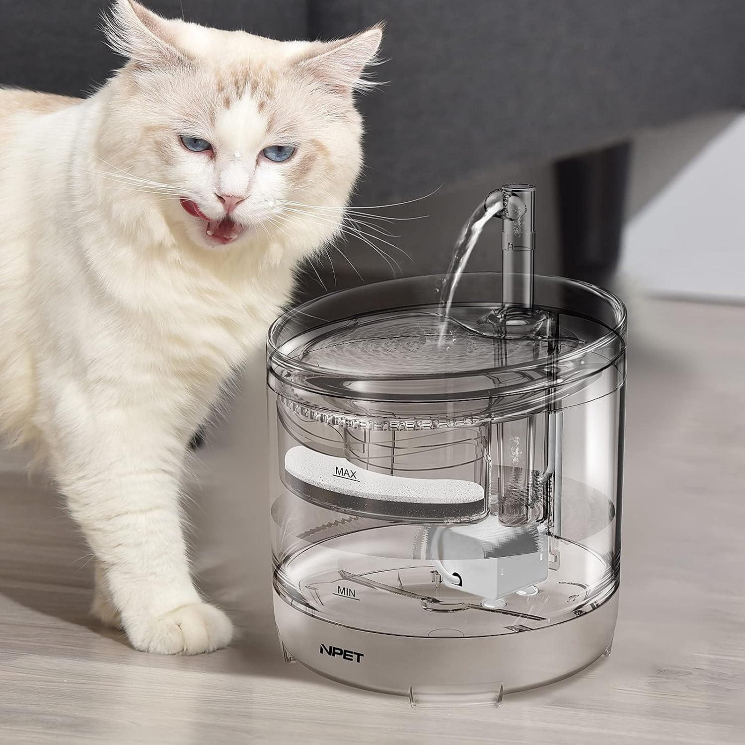 Cat Water Fountain WF050TP 1.5L Automatic Pet Drinking Fountain with Replacement - Image 7