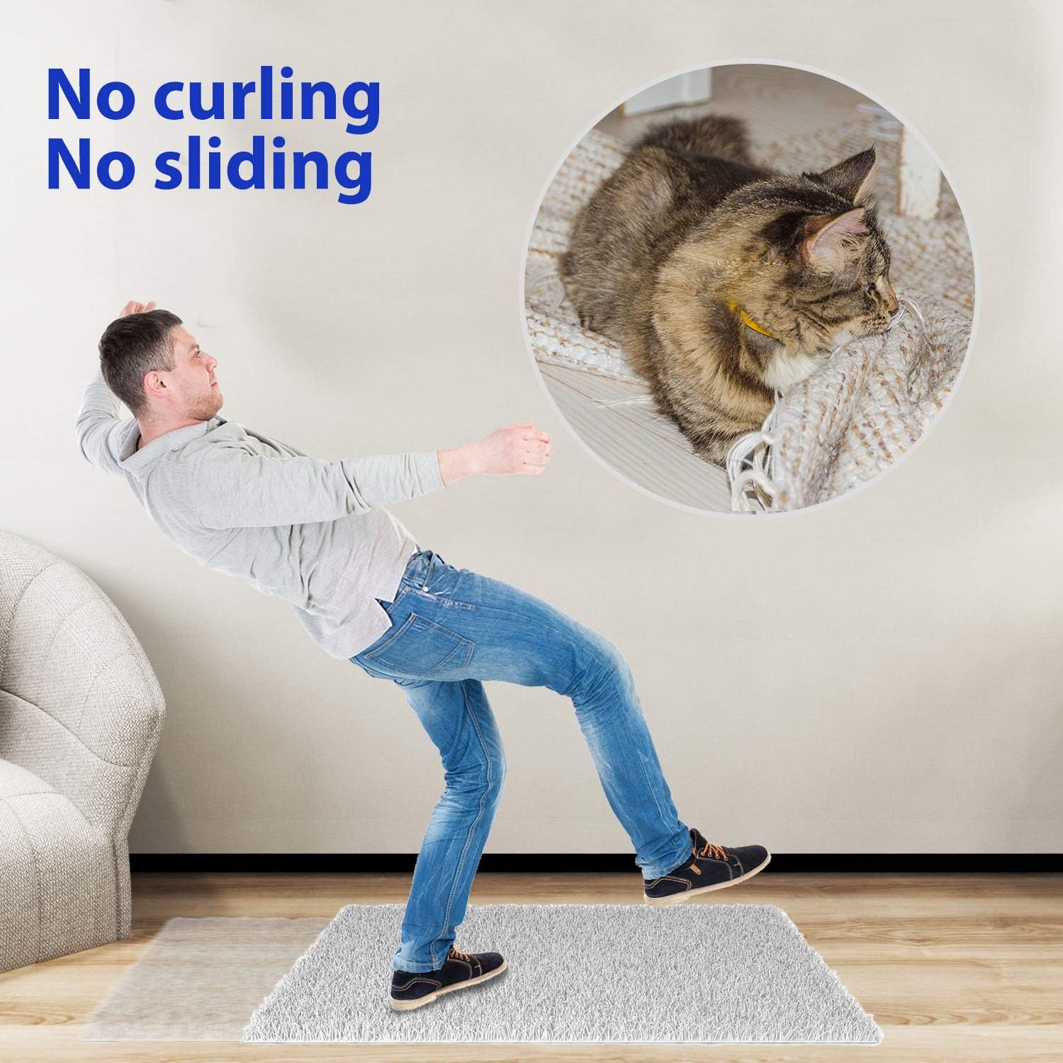 Rug-Grip, 16 Pcs Dual Sided Washable Removable Prevent Curling Corner Carpet - Image 7