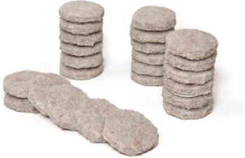 Self-Stick Felt Floor Savers Round, Beige, 19 mm (Pack of 24)
